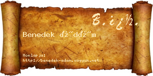Benedek Ádám névjegykártya