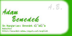 adam benedek business card